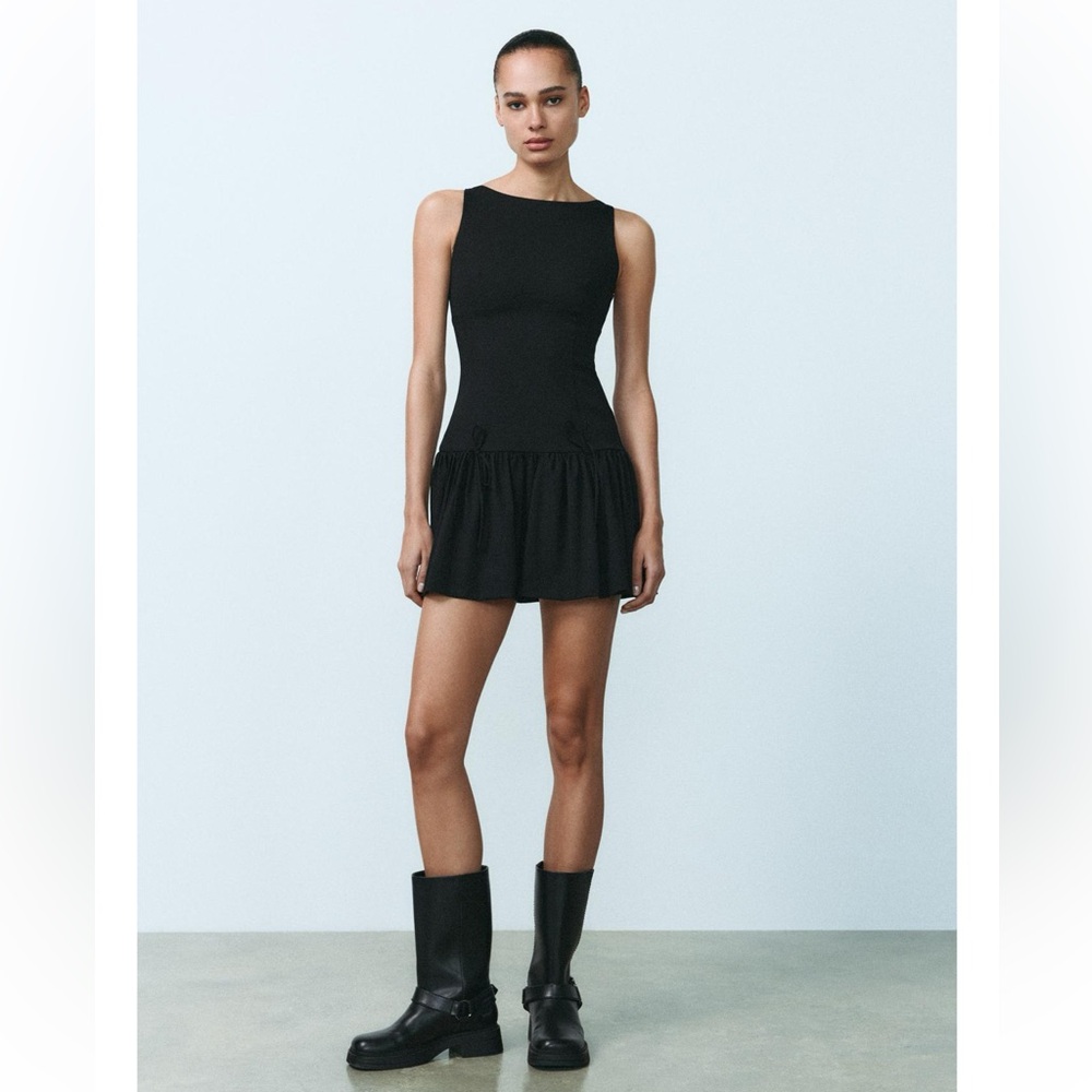 ZARA Short Dress with Bows